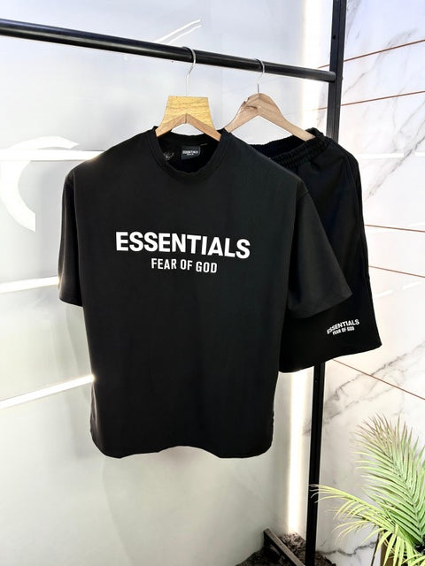 Essential Fear Of God Imported Printed Black Premium Cord Set 1819