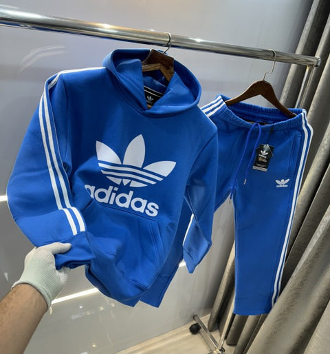 Adidas Blue Logo Print Premium Imported Tracksuit