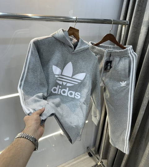 Adidas Grey Logo Print Premium Imported Tracksuit