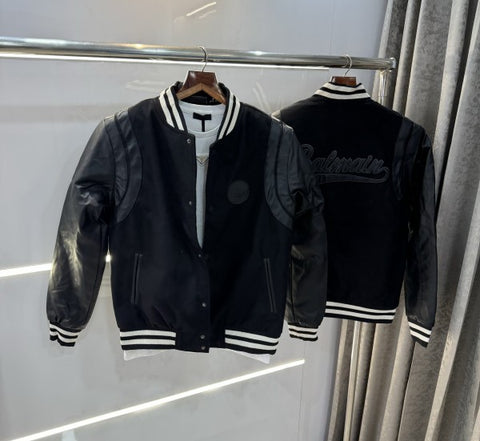 Balmain Paris 2 Black Designer Imported Varsity Jacket