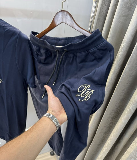 Balmain Paris Navy Blue Embroidery Logo Designer Imported Tracksuit