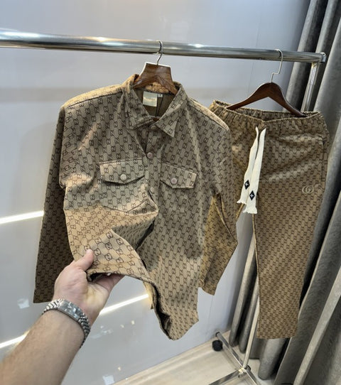 Gucci Beige Monogram Imported Premium Tracksuit