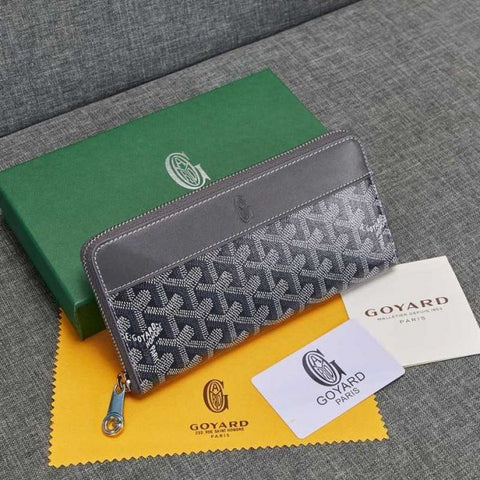 Goyard Matignon Wallet GM Grey With box