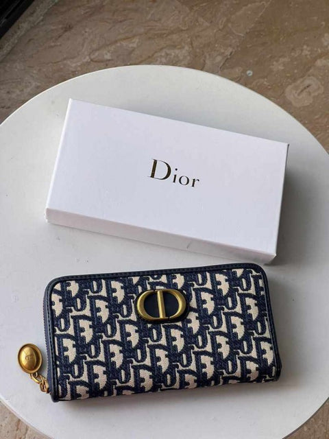 DIOR PREMIUM LONG WALLET WITH OG BOX BLUE