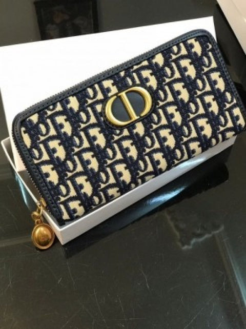 DIOR PREMIUM LONG WALLET WITH OG BOX BLUE