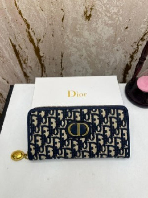 DIOR PREMIUM LONG WALLET WITH OG BOX BLUE