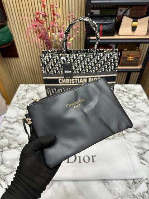 CHRISTIAN DIOR TOTE WITH POUCH AND DUST BAG (BLACK)