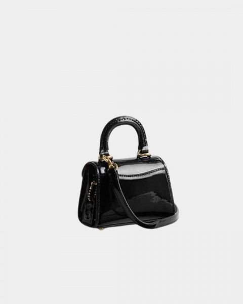 Coach Sammi Top Handle in Signature 12 Bag with OG Box & Dust Bag Black