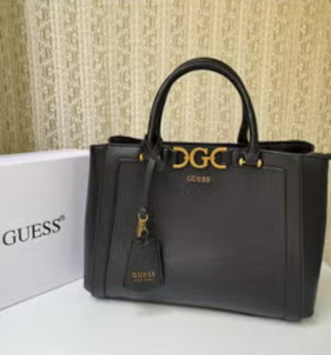 GUESS HANGING G ZIPPER TOTE BAG WITH DUST BAG PREMIUM QUALITY (BLACK)