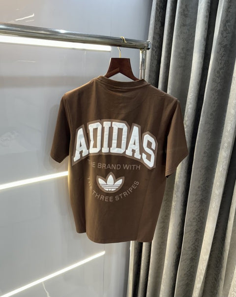 Adidas Brown Back Print Work Imported Premium T-Shirt