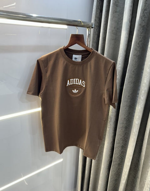 Adidas Brown Back Print Work Imported Premium T-Shirt