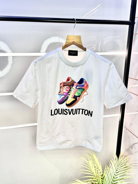 Louis Vuitton Drop Shoulder Sneaker Edition Premium Round Neck T-shirt