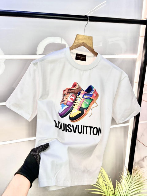 Louis Vuitton Drop Shoulder Sneaker Edition Premium Round Neck T-shirt