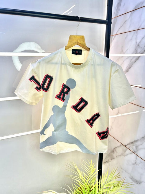 Jordan Drop Shoulder Off-White Premium Round Neck T-shirt OFFW-M-1845