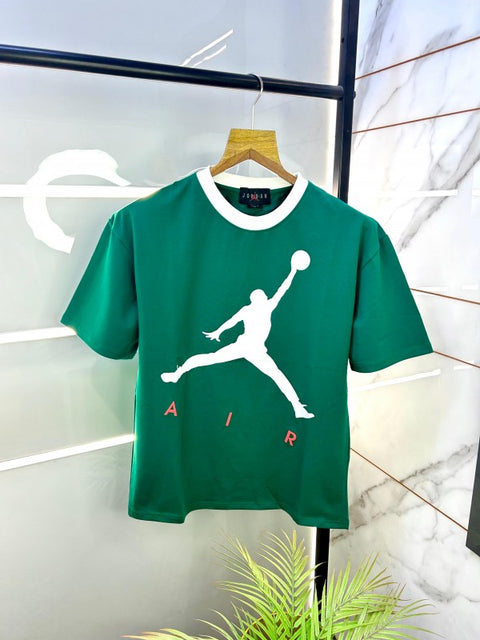 Jordan Drop Shoulder Green Premium Round Neck T-shirt