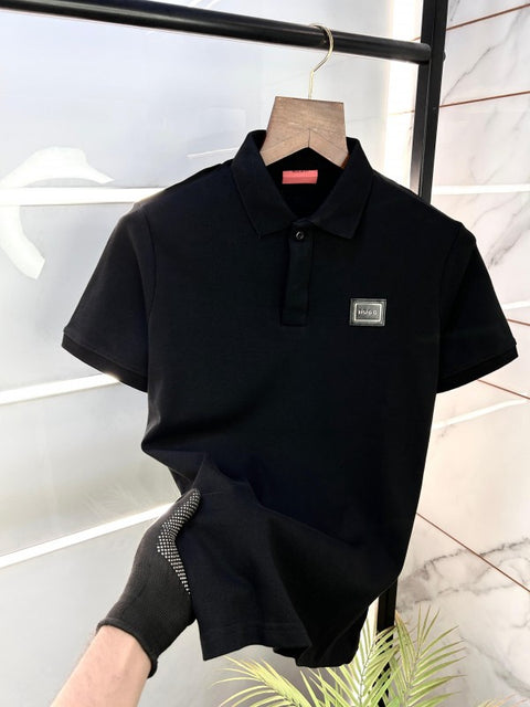 Hugo Boss Black Premium Collar Neck Polo T-shirt BLK-S-1837