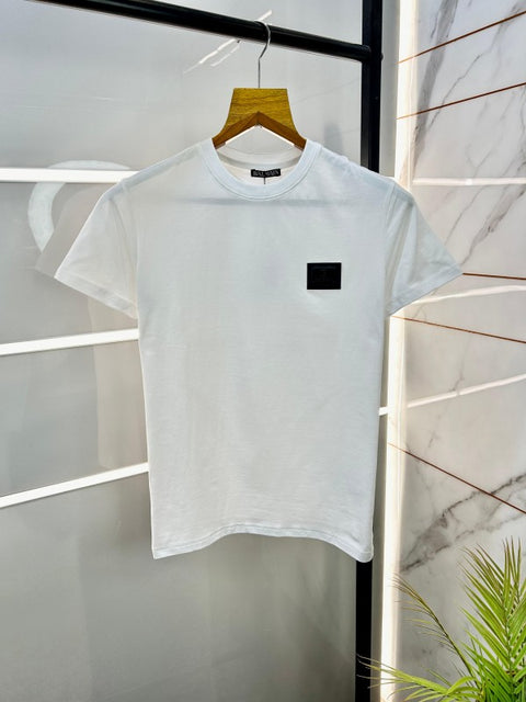 Balmain Paris Logo White Round Neck Premium T-shirt 1315