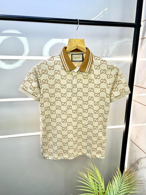 Gucci Sandal Polo Neck Monogram Print Premium Collar T-shirt 1642