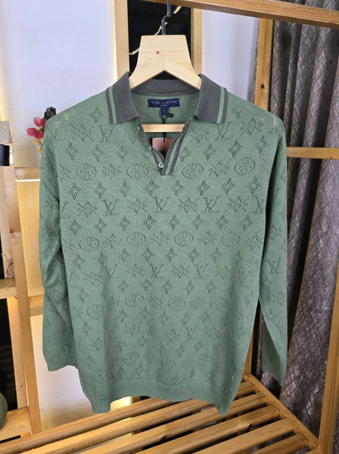 LV Net Collar T Shirt Green M359-GR