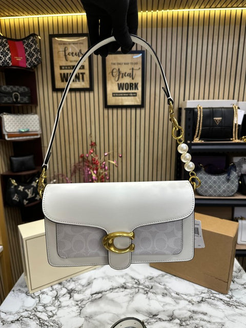 Coach Tabby Shoulder Bag with Double Og Box and Dustbag (White)