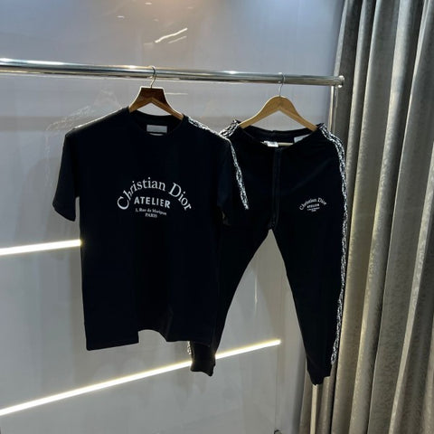 Christian Dior Black Logo Print Imported Premium Tracksuit