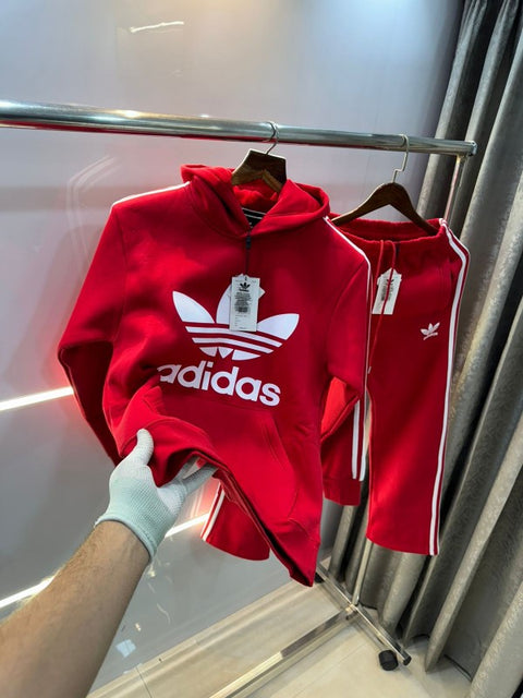 Adidas Red Logo Print Premium Imported Tracksuit