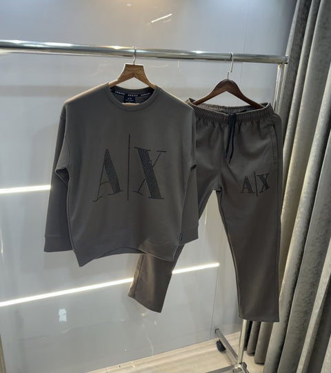 Armani Exchange Brown Logo Work Imported Oversized Tracksuit