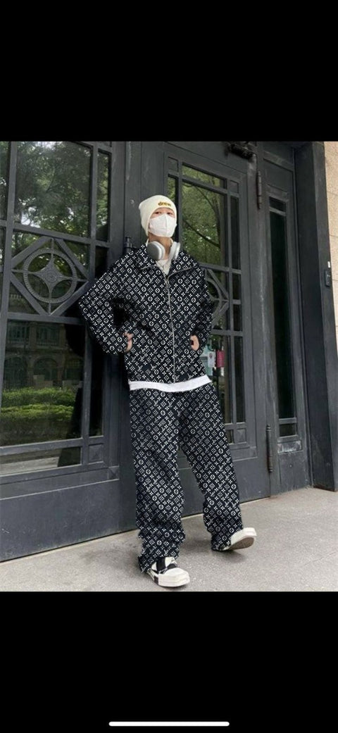 Louis Vuitton Imported Black Super Premium Track Suit With Brand Packing