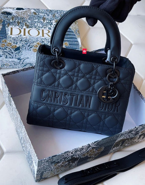 Christian Dior D Lite Cannae Ultra Matte Handbag_ With Box Dust Bag Sling Belt